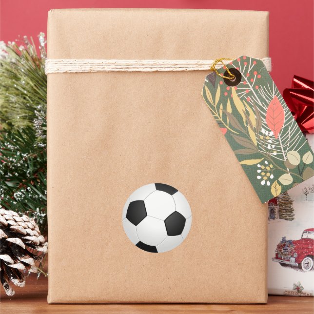 Fußball Schwarz und Weiß Classic Runder Aufkleber (Feiertag)
