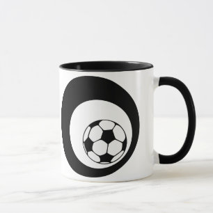 Fußball. Schwarze Kreise. Tasse