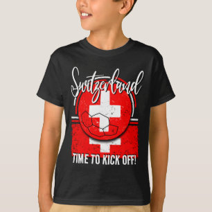Fußball Schweiz Flagge Retro Fußball Schweizer T-S T-Shirt