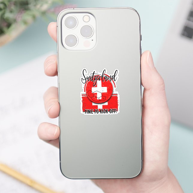 Fußball Schweiz Flagge, Schweizer Fußball Aufkleber (Telefon)
