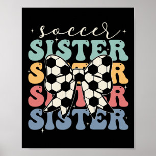 Fußball Schwester Vintage Sportliebhaber Schwester Poster