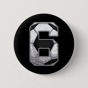 Fußball Sechster 6. Geburtstag Junge Sechs 6 Jahre Button