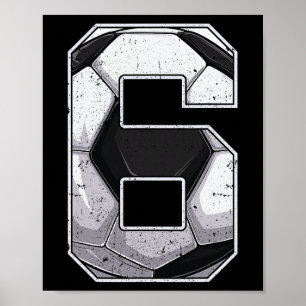 Fußball Sechster 6. Geburtstag Junge Sechs 6 Jahre Poster