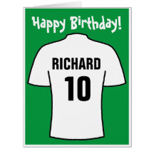 Fußball-Shirt auf der White Birthday Card