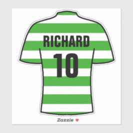 Fußball-Shirt-Design auf der Green Hoops Aufkleber