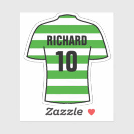 Fußball-Shirt-Design in Green Hoops Aufkleber