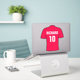 Fußball-Shirt-Design in Rot. Aufkleber