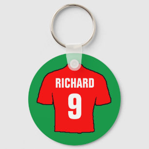 Fußball Shirt-Design in rot. Schlüsselanhänger