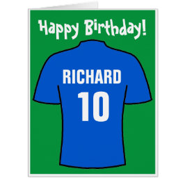 Fußball-Shirt in Blue Birthday Card
