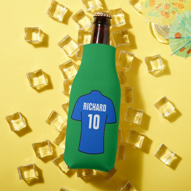 Fußball-Shirt in Blue Bottle Cooler Flaschenkühler (In Situ Sommer)