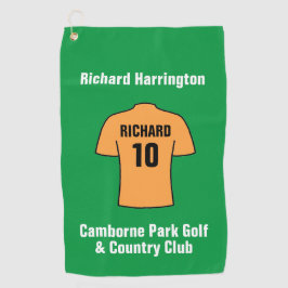 Fußball-Shirt in Orange oder Gold und Schwarz Golfhandtuch