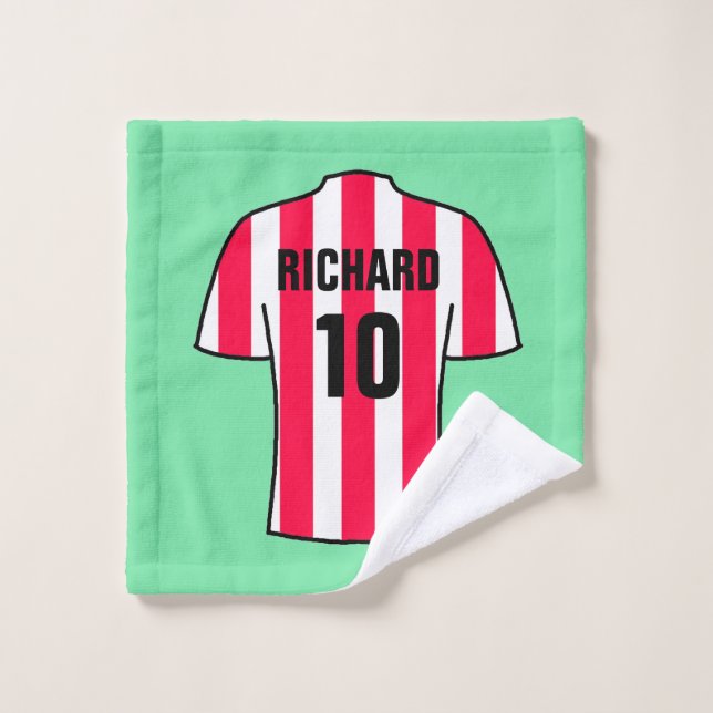 Fußball-Shirt in Red Stripes Wash Tuch (Waschlappen)