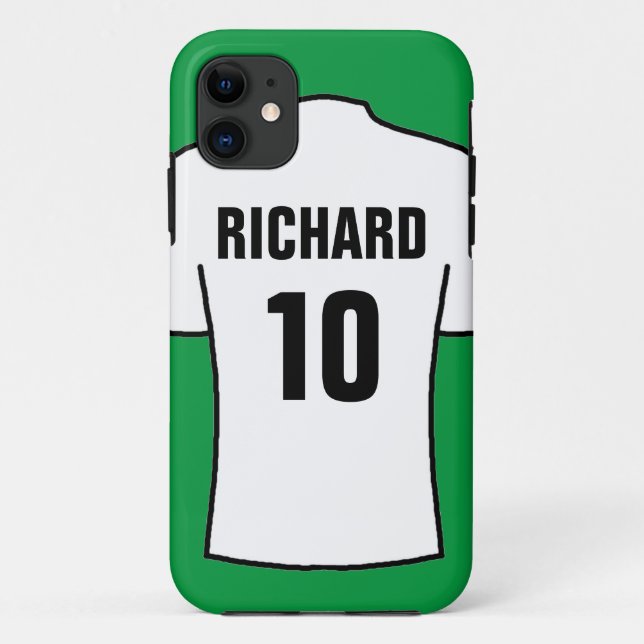 Fußball-Shirt in Weiß Case-Mate iPhone Hülle (Rückseite)