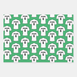 Fußball-Shirt in Weißverpackungspapierblättern Geschenkpapier Set