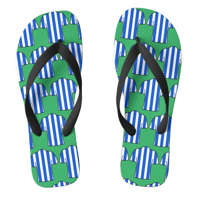 Fußball-Shirts Design in Blue Stripes Flip Flops (Fußbett)