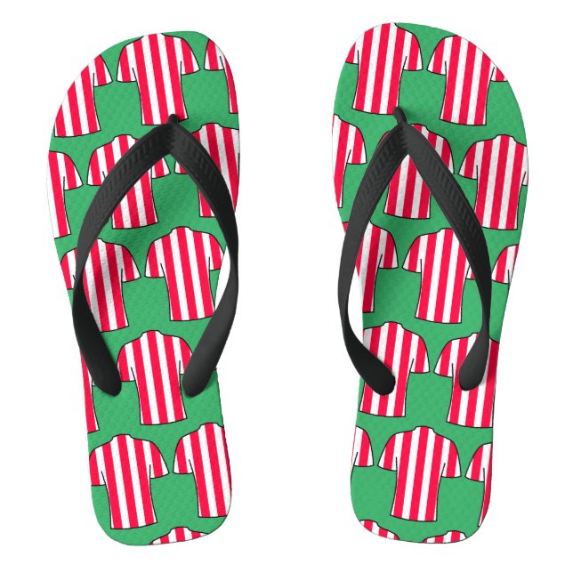 Fußball-Shirts Design in Roten Streifen Flip Flops (Fußbett)