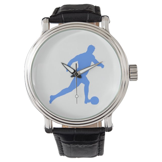 Fußball Silhouette Armbanduhr (Vorderseite)