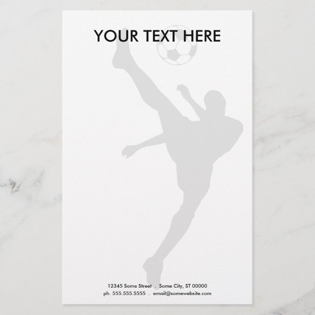 Fußball-Silhouette Briefpapier (Vorderseite)
