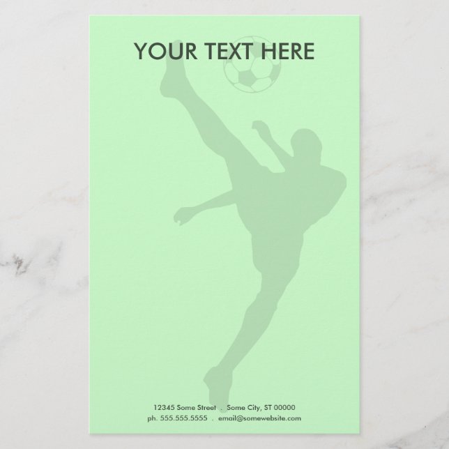 Fußball-Silhouette Briefpapier (Vorderseite)