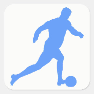 Fußball Silhouette Quadratischer Aufkleber