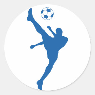 Fußball-Silhouette. Runder Aufkleber