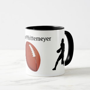 Fußball Silhouetten Spieler und Ball personalisier Tasse