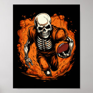 Fußball Skeleton Football Spieler Halloween Spooky Poster