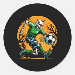 Fußball Skelett Halloween Footbyll Grusel Jungen F Runder Aufkleber