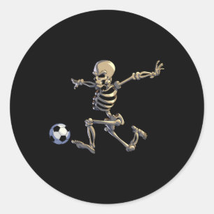 Fußball-Skelett Halloween Fußball-Player Halloween Runder Aufkleber
