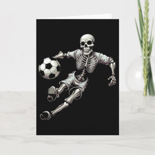 Fußball-Skelett spielt Fußball Halloween-Schädel L Karte