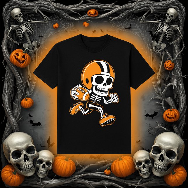 Fußball-Skelett | Zurück Halloween T-Shirt (Von Creator hochgeladen)