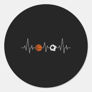 Fußball Skizze Herzschlag Lustiger Sport  Runder Aufkleber