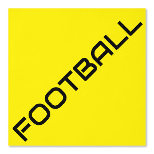 FUSSBALL-Slim-schwarzer Diagonaltext auf hellgelb Tapete