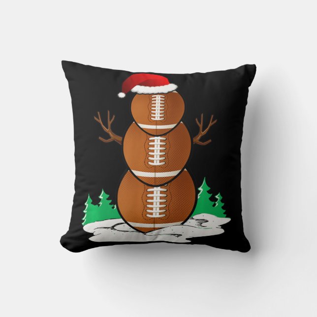 Fußball Snowman Balls Weihnachts Pajama Geschenke  Kissen (Vorderseite)