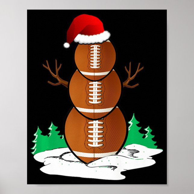 Fußball Snowman Balls Weihnachts Pajama Geschenke  Poster (Vorne)