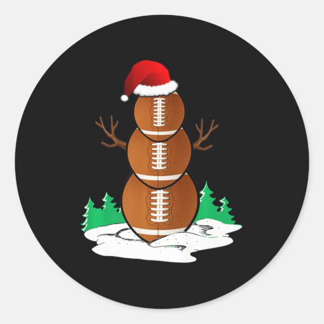 Fußball Snowman Balls Weihnachts Pajama Geschenke  Runder Aufkleber (Vorderseite)