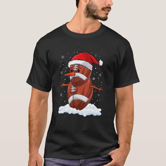 Fußball Snowman Weihnachtsfußball Spieler Xmas Pa T-Shirt (Vorderseite)