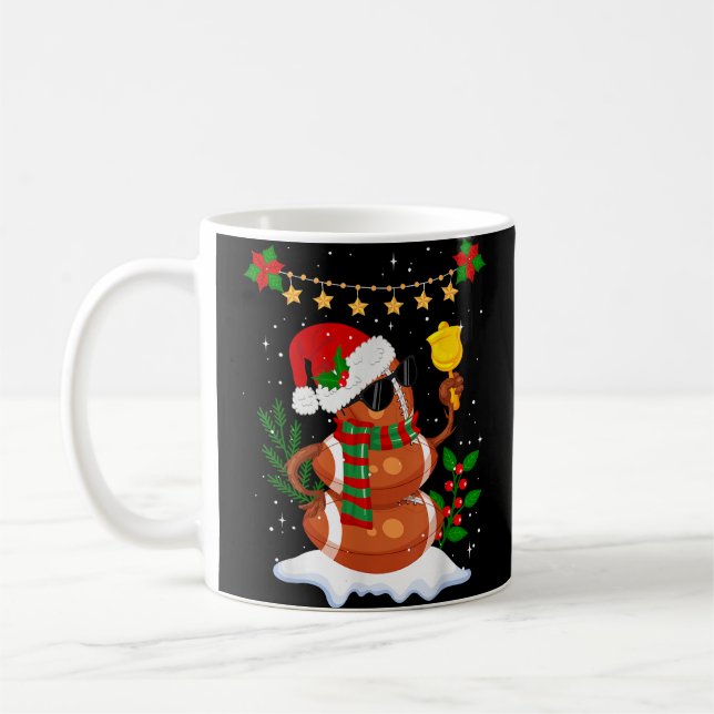 Fußball Snowman Weihnachtsmannmütze Frohe Weihnach Kaffeetasse (Links)