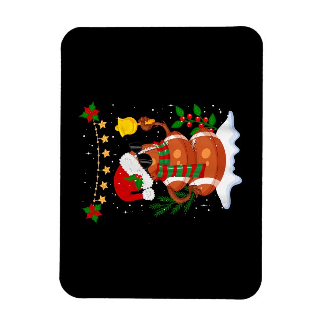 Fußball Snowman Weihnachtsmannmütze Frohe Weihnach Magnet (Vertikal)