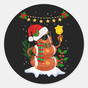 Fußball Snowman Weihnachtsmannmütze Frohe Weihnach Runder Aufkleber