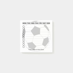 Fußball So führen Liste Postit Notes aus Post-it Klebezettel
