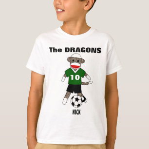 Fußball-Socken-Affe-T - Shirt (Grün) - besonders