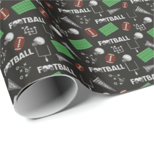 Fußball Spaß auf schwarz Geschenkpapier