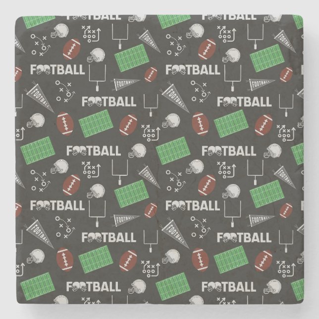 Fußball Spaß auf schwarz Steinuntersetzer (Vorderseite)