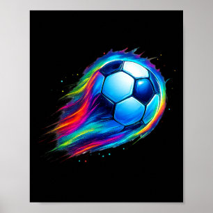 Fußball Spaß Bunter Effekt Tie Dye Fühle Den Tropf Poster