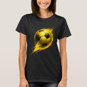Fußball Spaß Bunter Effekt Tie Dye Schwarz Gelb So T-Shirt