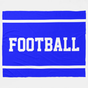 FUßBALL Spaßige Helle Blaue Sportliche Weiße Text Fleecedecke