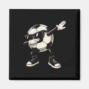 Fußball-Sphäre im Dabbing-Tanz Cool Sungles Footll Magnet