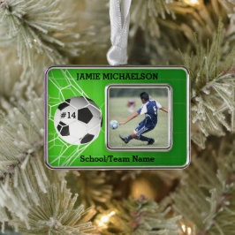 Fußball-Spieler behalten Sake Rahmen-Ornament Silber