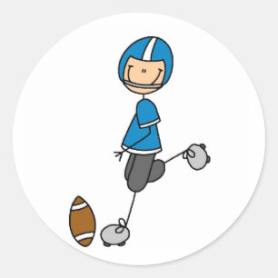 Fußball-Spieler-blaue T - Shirts und Geschenke Runder Aufkleber